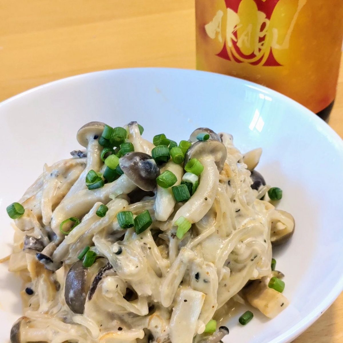 しらたき豆乳きのこクリームパスタ