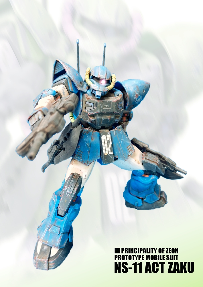 1/144 HGUC アクトザク制作完成 MS-11 ACT ZAKU paint and build