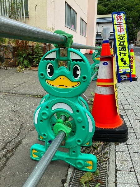 工事をお知らせする河童
