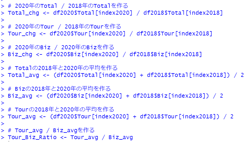 データフレームの列の計算