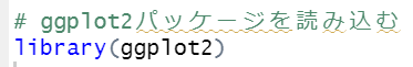 ggplot2パッケージを読み込む