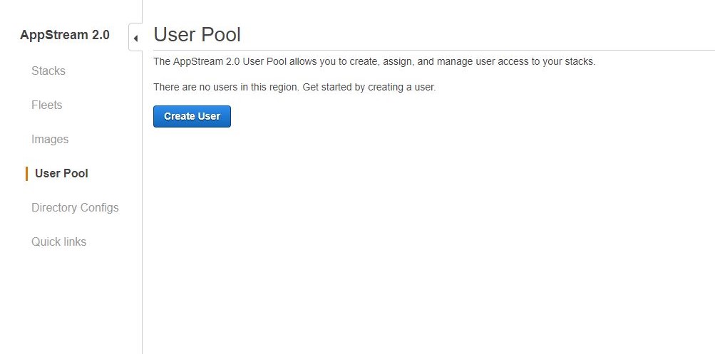 Amazon AppStream 2.0 User Pool