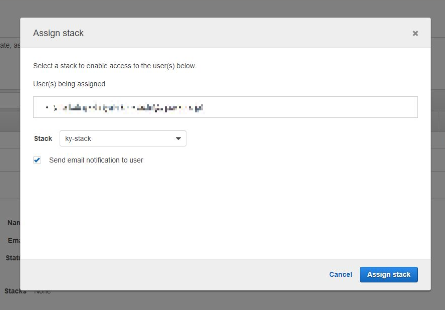 Amazon AppStream 2.0 User Pool Assign Stack