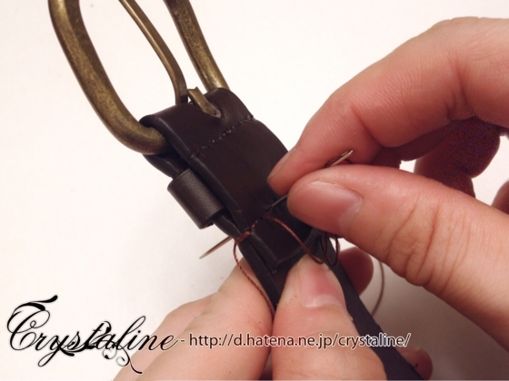 スチームパンクハーネスの作り方 ベルトを縫う