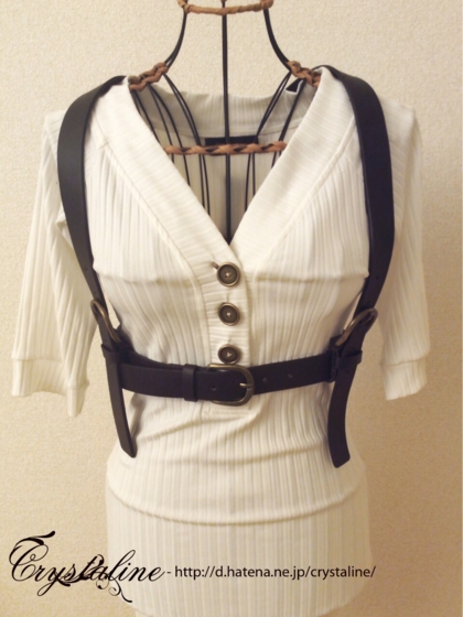 スチームパンクハーネスの作り方 正面完成図