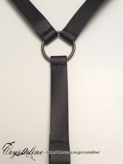 スチームパンクハーネスの作り方 真鍮リング用のベルトループ部分