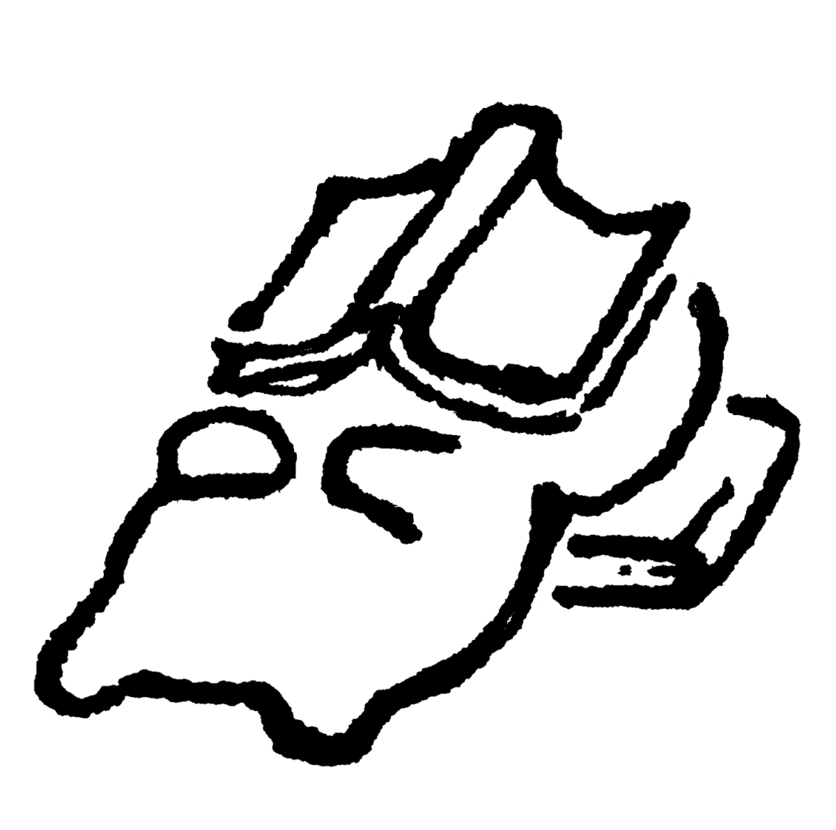 本を頭に乗せて寝るイラスト