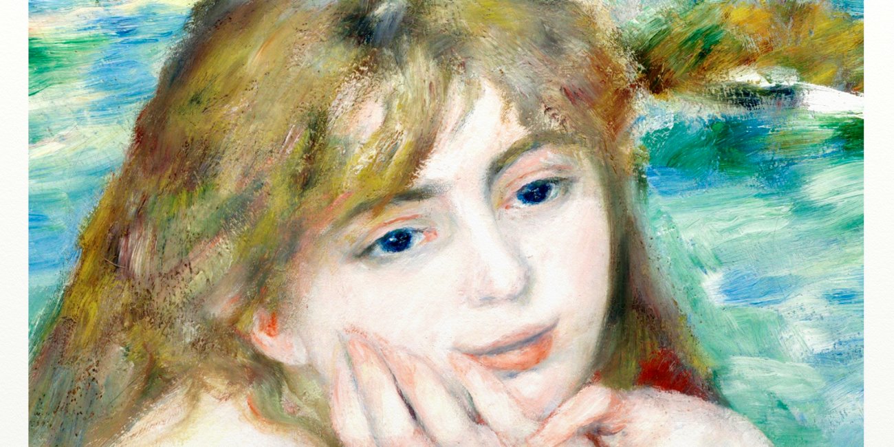 HOT，得価 座る水浴者 ピエール＝オーギュスト・ルノワール