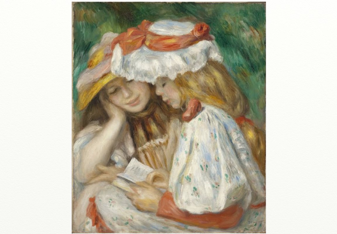 1860❣️ ルノワール 作品 読書する二人の少女 ピエール・オーギュスト・ルノワール「読書する2人の少女」 3