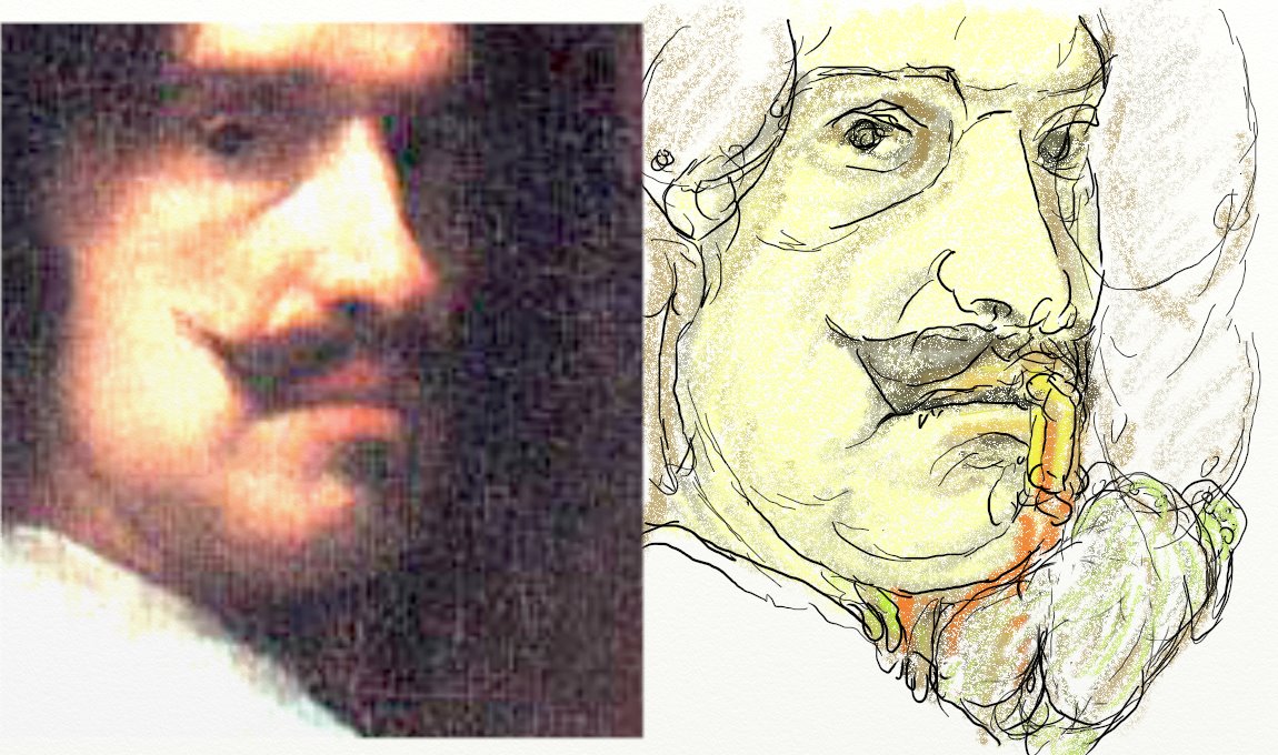 ベラスケスの肖像画 背後に人間の創造主 名画の隠し絵