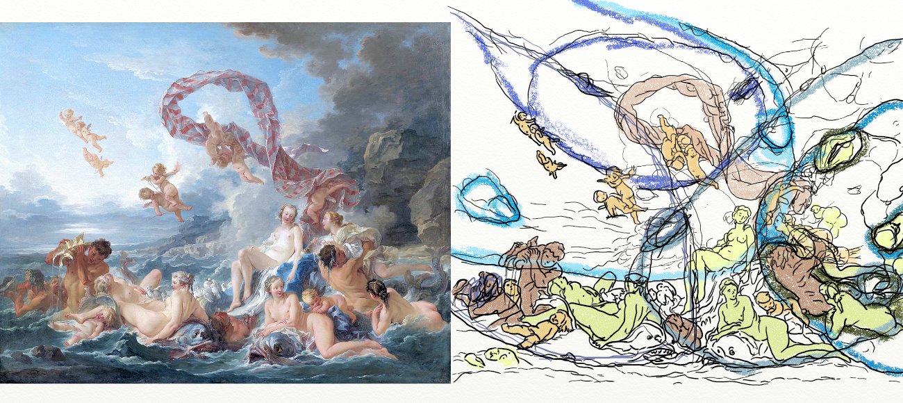 フランソワ ブーシェ、【キューピッドを教育する…】、希少画集画