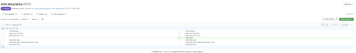 Scala Steward レポジトリ追加の例