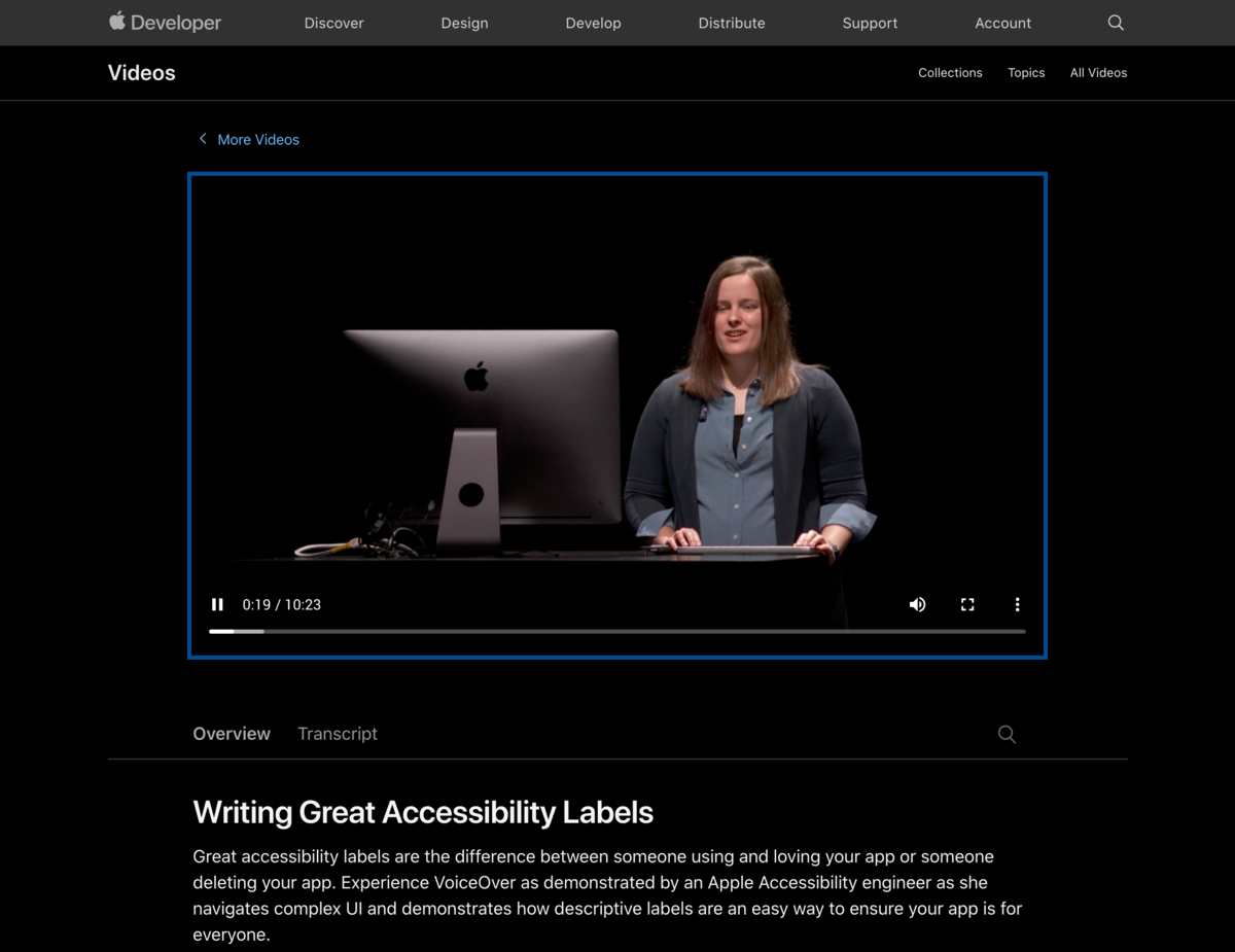 WWDC 2019のアーカイブサイトのキャプチャ