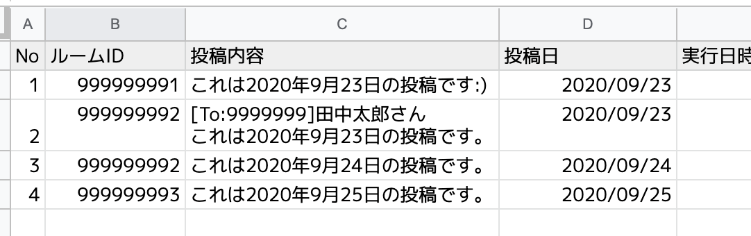 予約投稿したい内容を記載