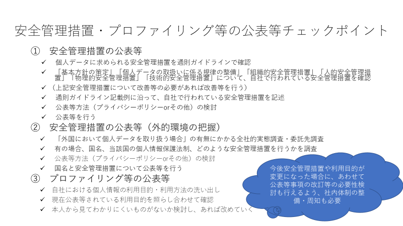 改正個人情報保護法年対応施行直前チェックリスト Itをめぐる法律問題について考える