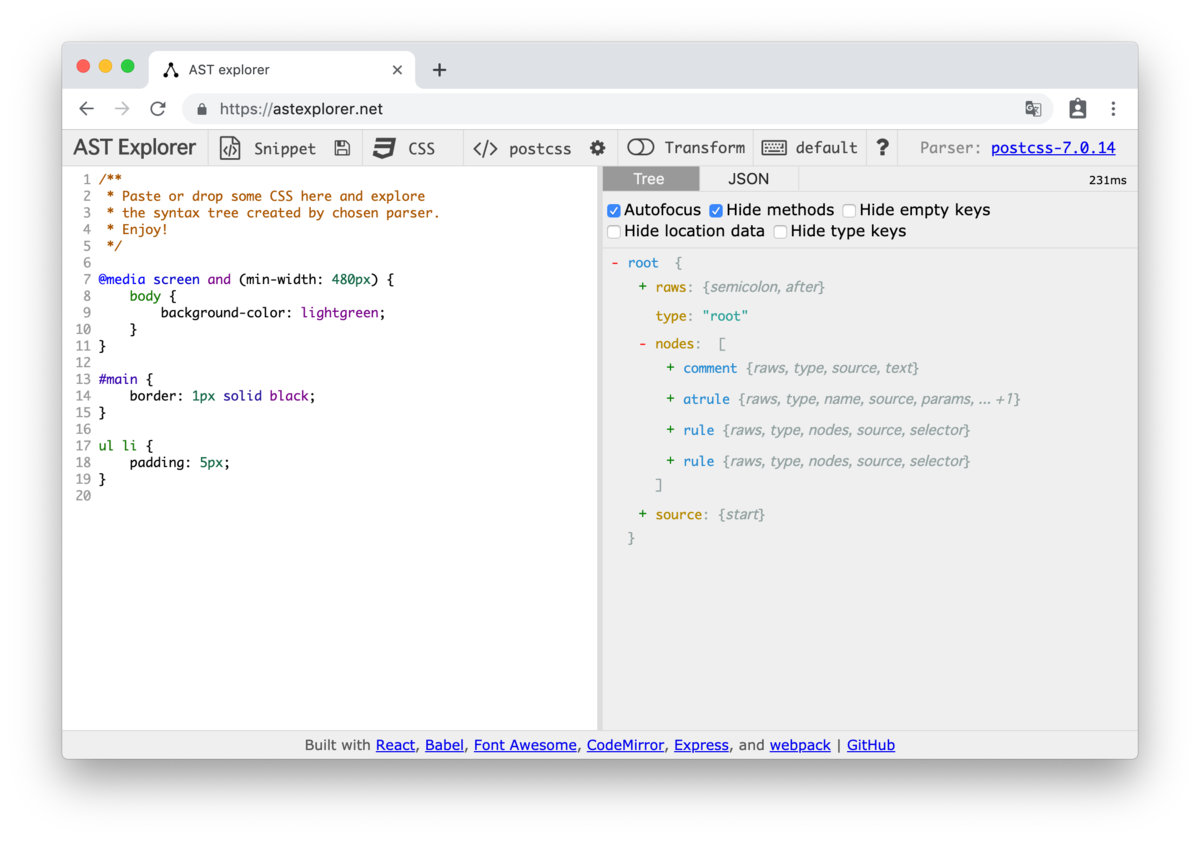 f:id:cybozuinsideout:20190815173749p:plain AST explorer
