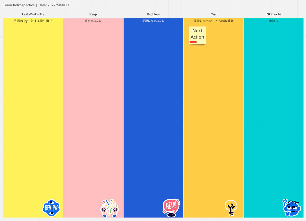 KPT+お気持ちのふりかえりフォーマット