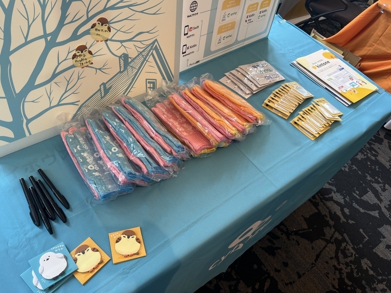 軍手、Garoonケーブルバンド、kintoneメモ付箋の写真