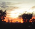 夕空の富士山（2008年11月19日、中野区）