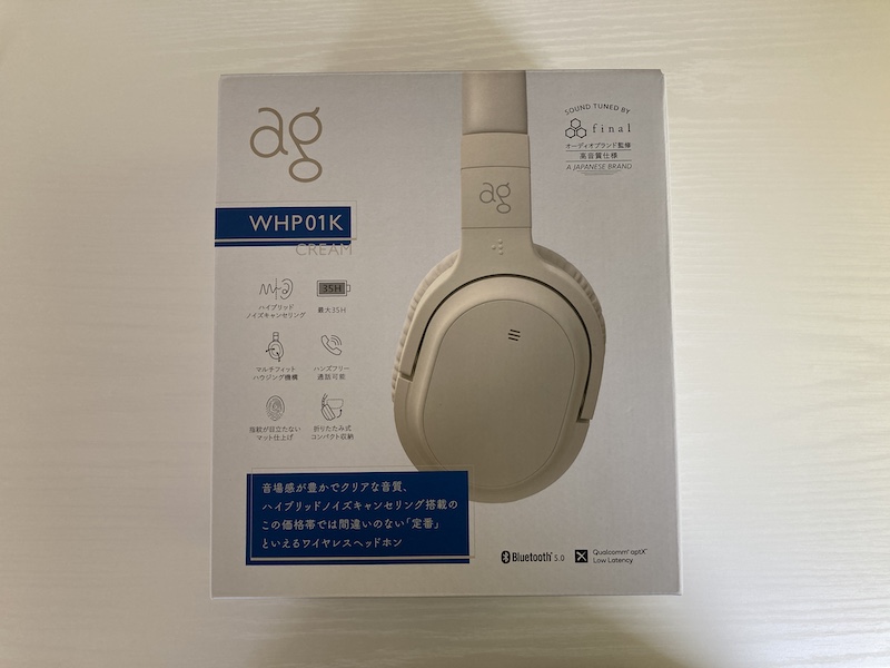 AG WHP01K クリーム　　ヘッドフォン　Bluetooth