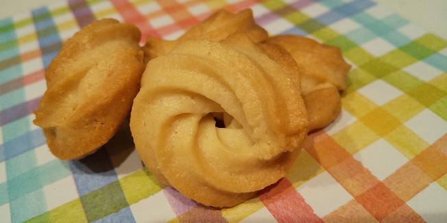 バター無し◎ 搾り出しクッキー◎ キレイにできた！  