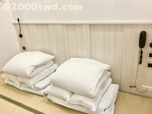 台湾では珍しい畳敷きと布団