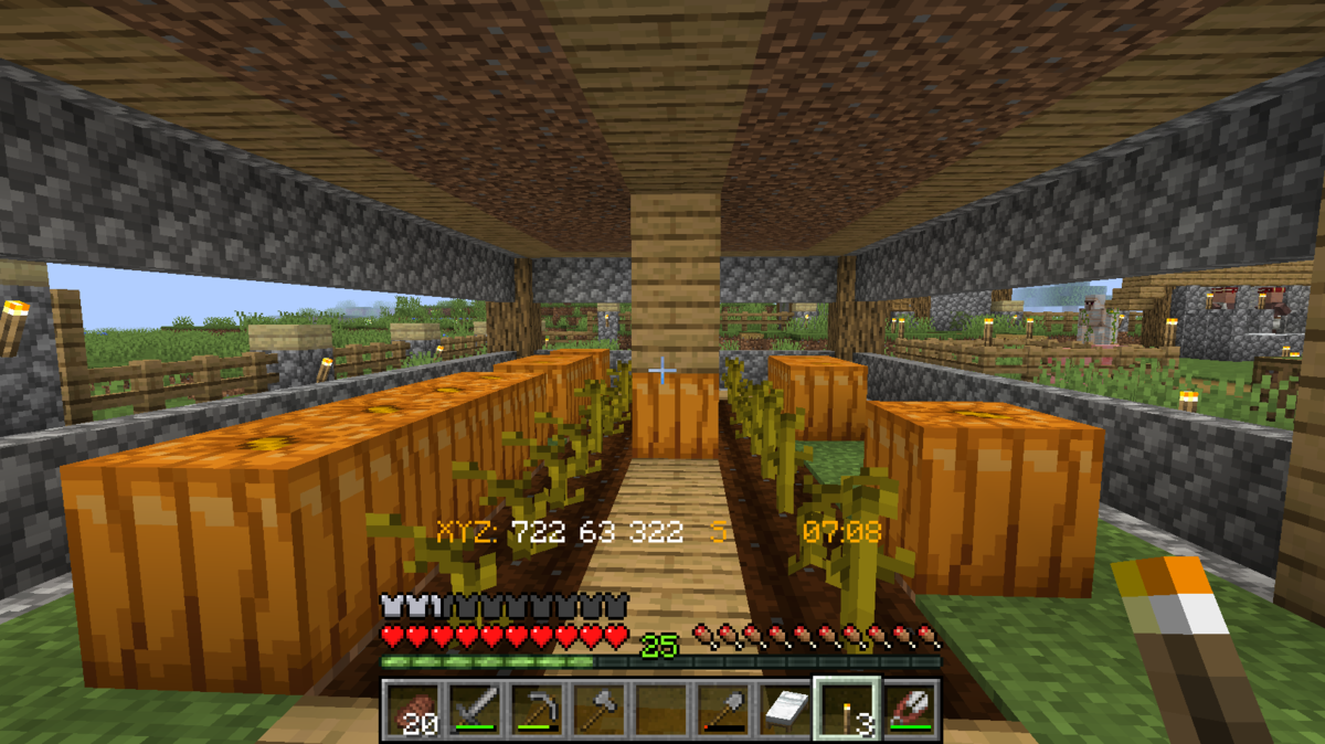 10 カボチャとスイカ畑タワーをつくる Minecraft Java版 ダイのマイクラ日記