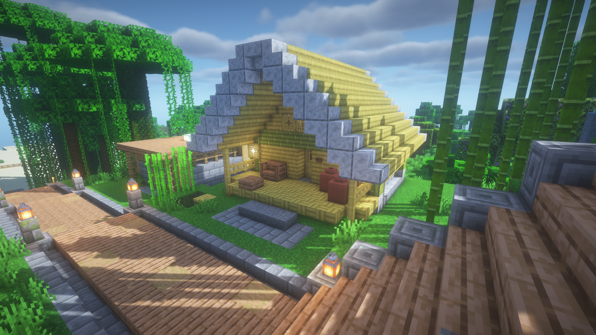 #131: 竹を使って家を作る【Minecraft Java版 サバイバル】 - ダイのマイクラ日記