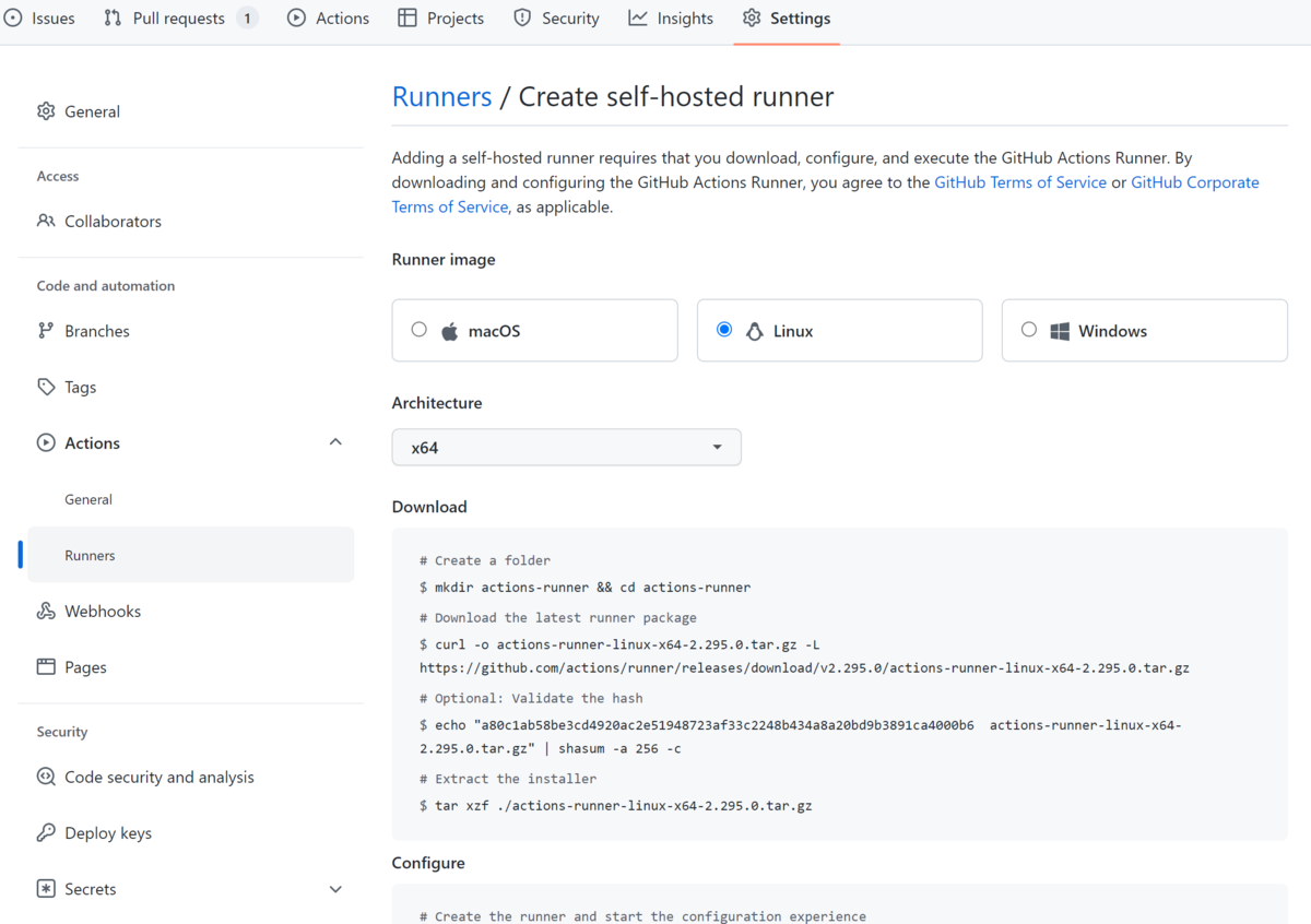 GitHub Actions self hosted runnerをやる - 大根's ITブログ