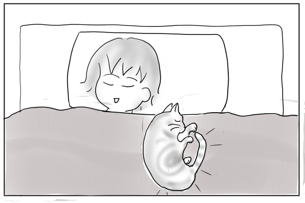 もたれかかる猫