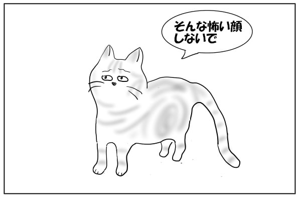 しょげる猫