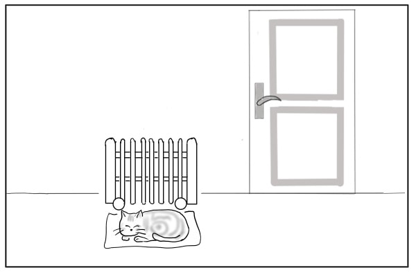 オイルヒーターと猫