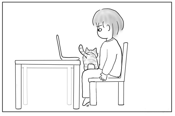 姿勢を正す人