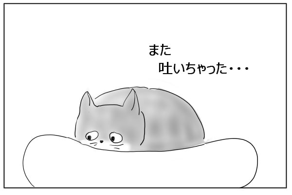 へこんでいる猫