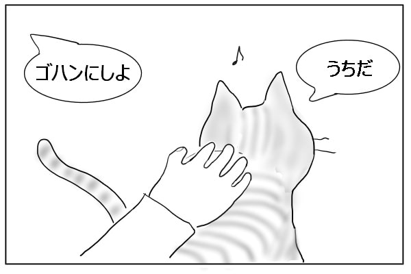 嬉しがる猫