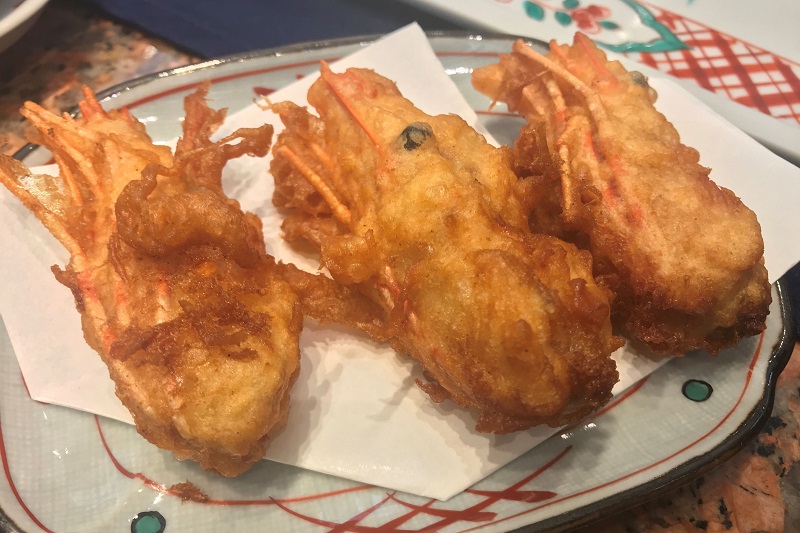 ボタン海老頭のから揚げ