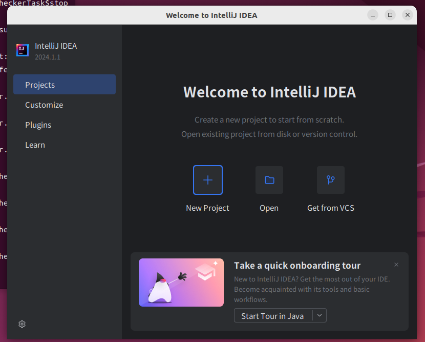 IntelliJが起動した