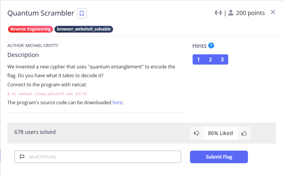 Quantum Scrambler(200 points)