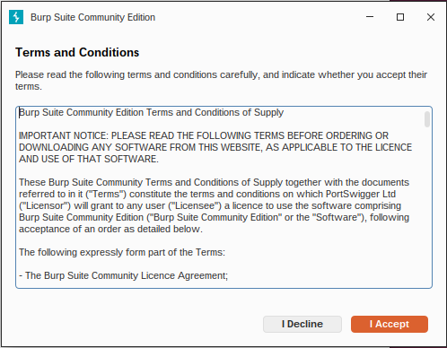 Burp Suite：ライセンス確認