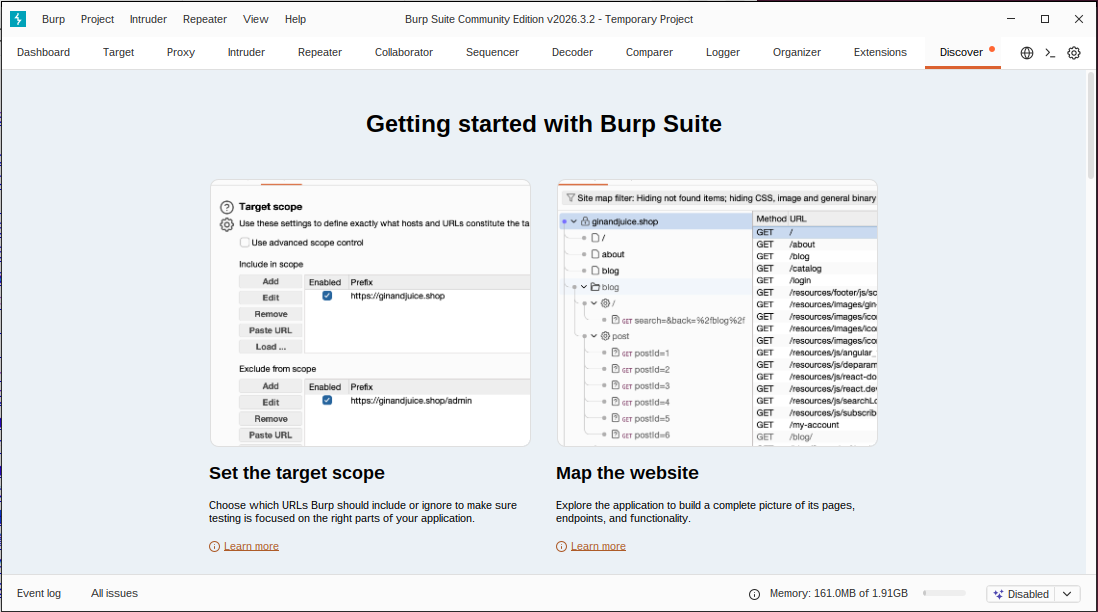 Burp Suite：起動画面