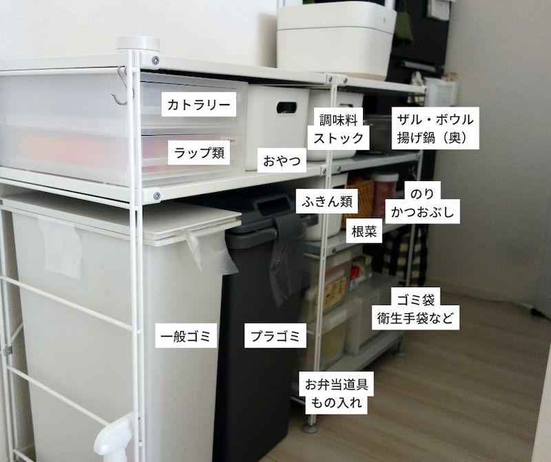 狭いキッチン】無印良品スチールユニットシェルフを作業台＆収納
