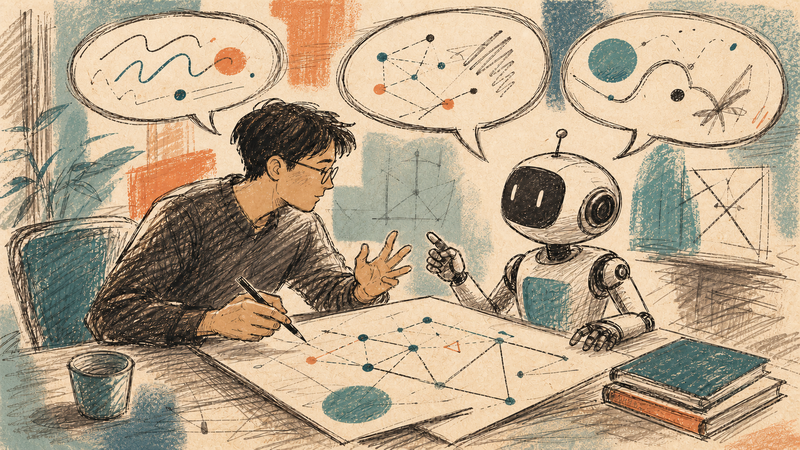 数学者とAIが対話しながら一つの課題を検証するサムネイル