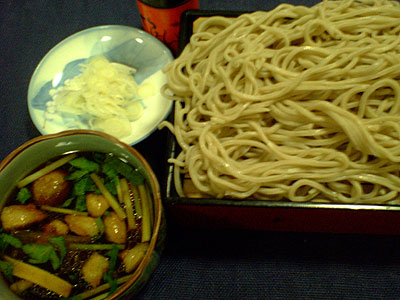 そばは、神田まつや。自作の鴨せいろ。