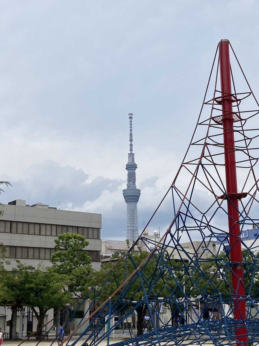 すみだ北斎美術館前から見えるスカイツリー