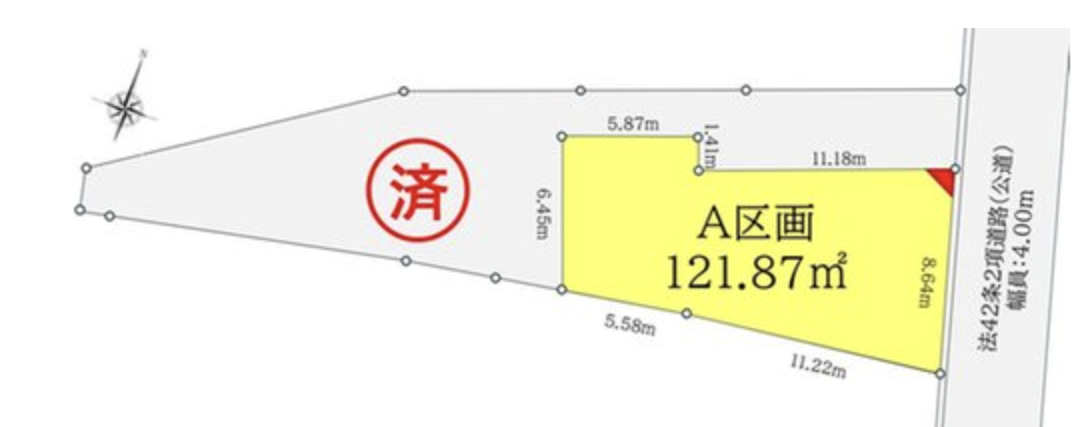 旗竿地の区画図