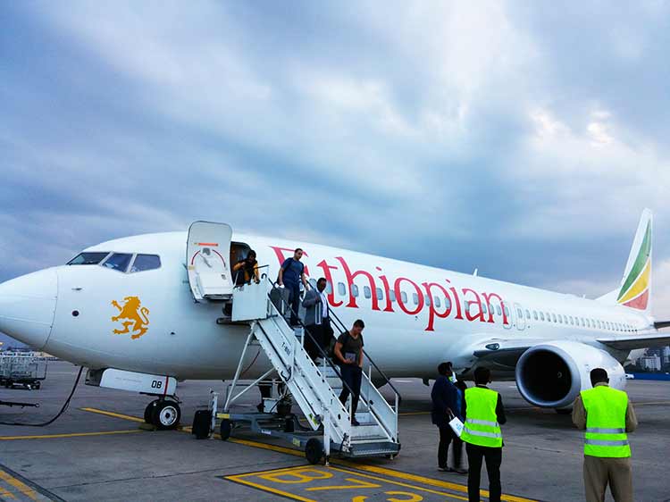 エチオピア航空　アディスアベバ乗換