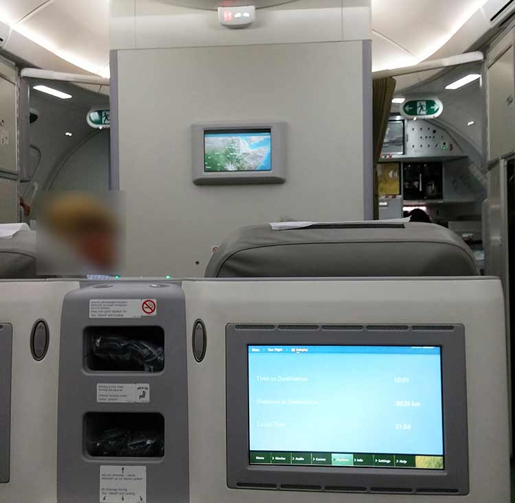 エチオピア航空　ビジネスクラス機内