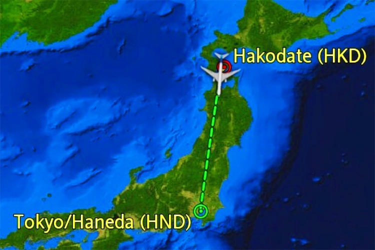 NH556便　飛行ルート