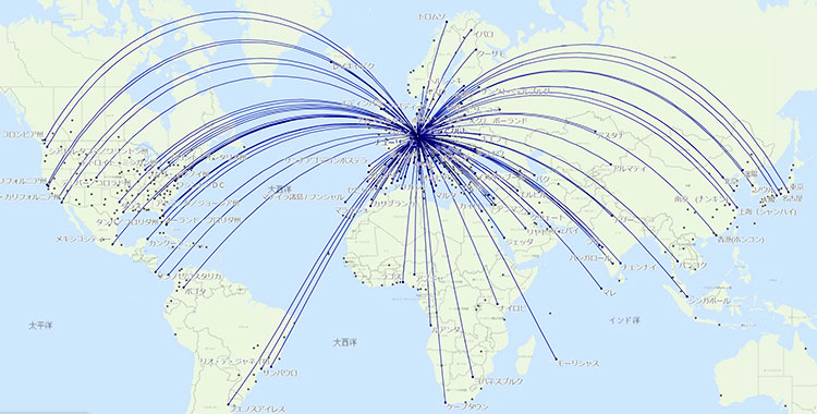 ルフトハンザ就航図