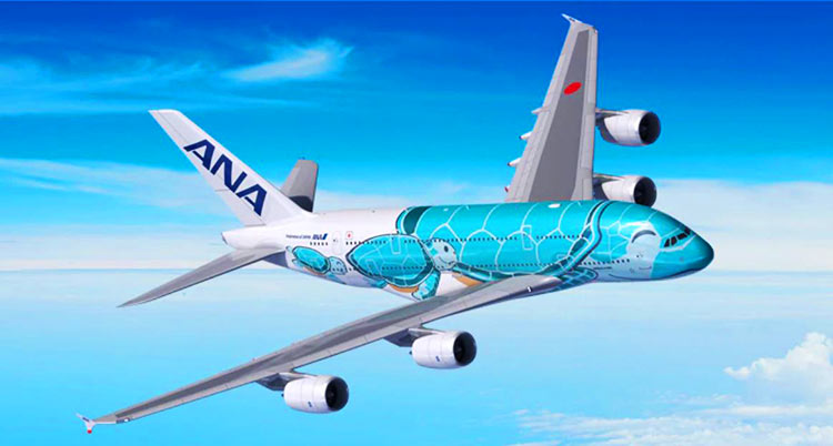 ANA A380 green